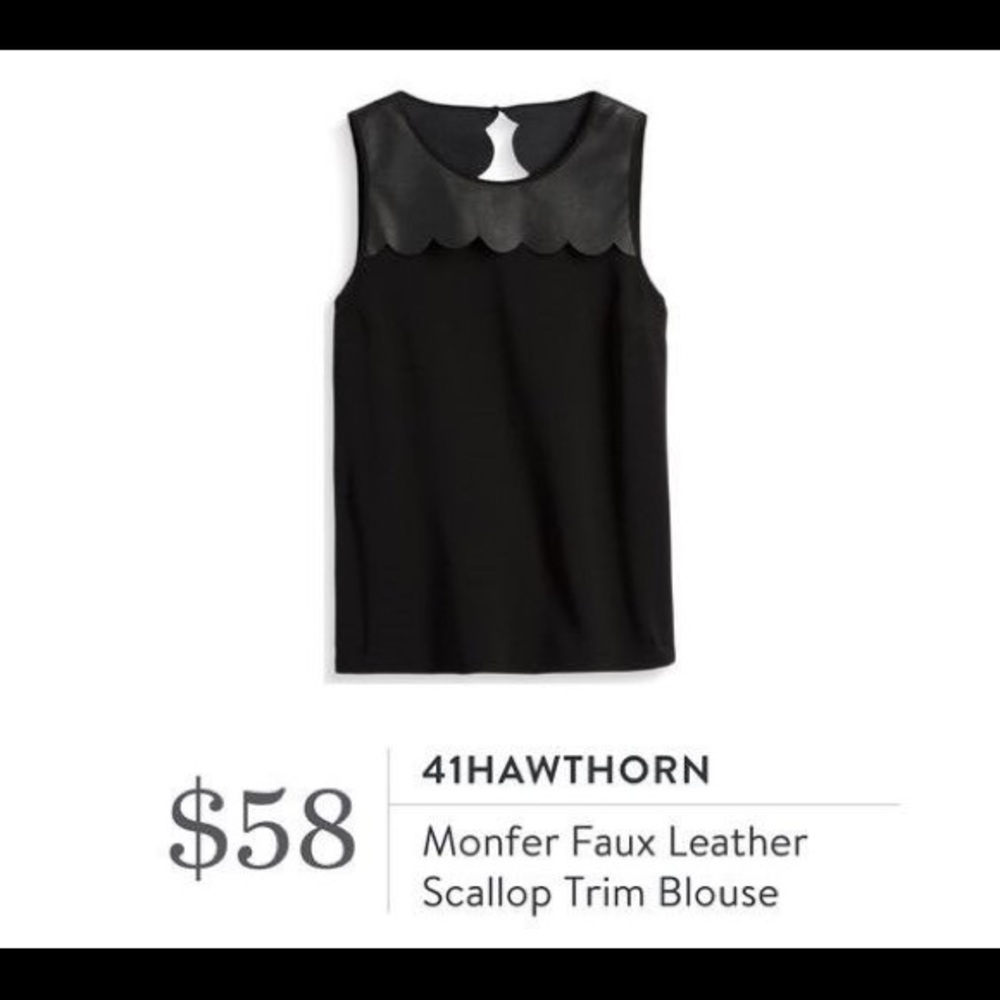 BNWT XL 41 Hawthorn Monfer Scallop Trim Blouse